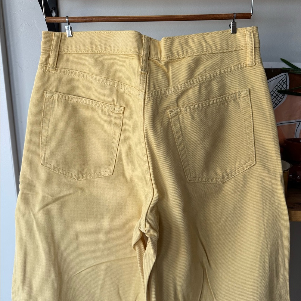 GAP Butter Yellow Baggy Mid Rise Wide Leg Jean in Ultrasoft Denim Sz 29 8 NEW - Picture 9 of 13